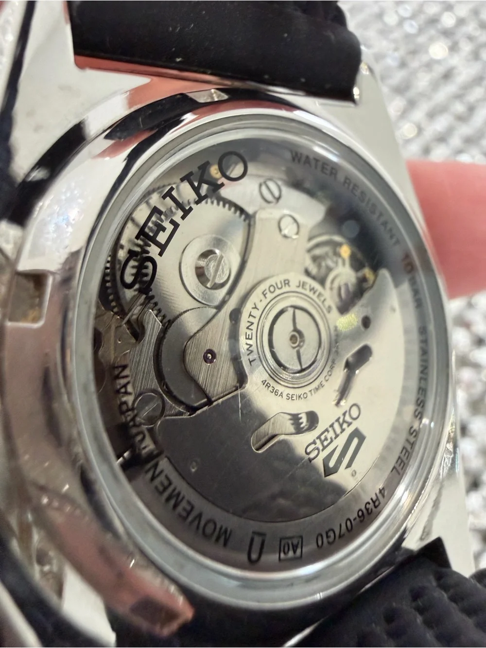 Seiko Blue Dial Automatic Dive Watch with Black Strap